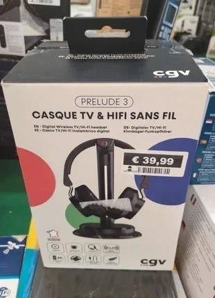 cuffie wireless tv e hi-fi cgv prelude 3 con base di ricarica
