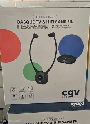 Cuffie wireless TV e Hi-Fi CGV Dolfin Onyx