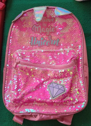 Zainetto unicorno rosa con paillettes reversibili – Bambina